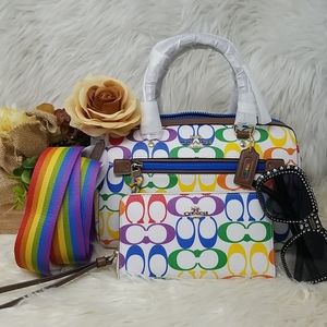🌈Coach Rainbow Rowan Crossbody+Wallet Set